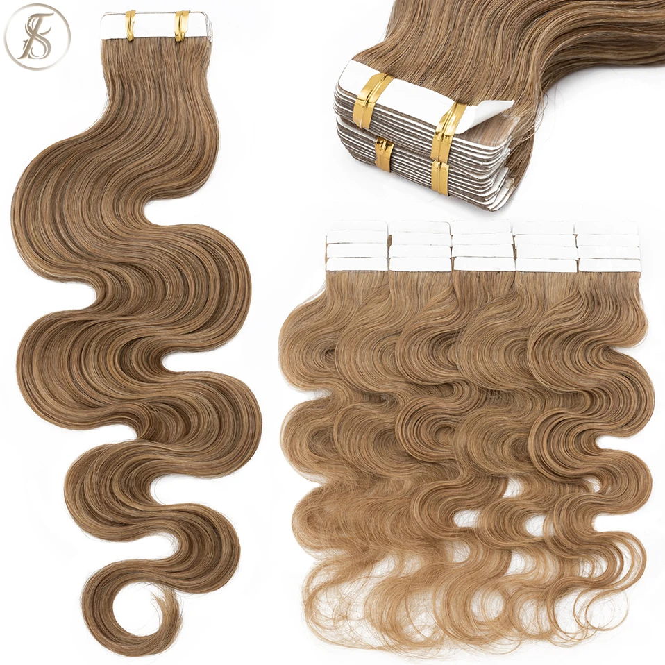 Invisible Tape In Extensions Real Hair - 自然なヘアエクステンション,自然な髪,両面,シームレス,目に見えない粘着性,横糸,1個あたり2.5g,20個