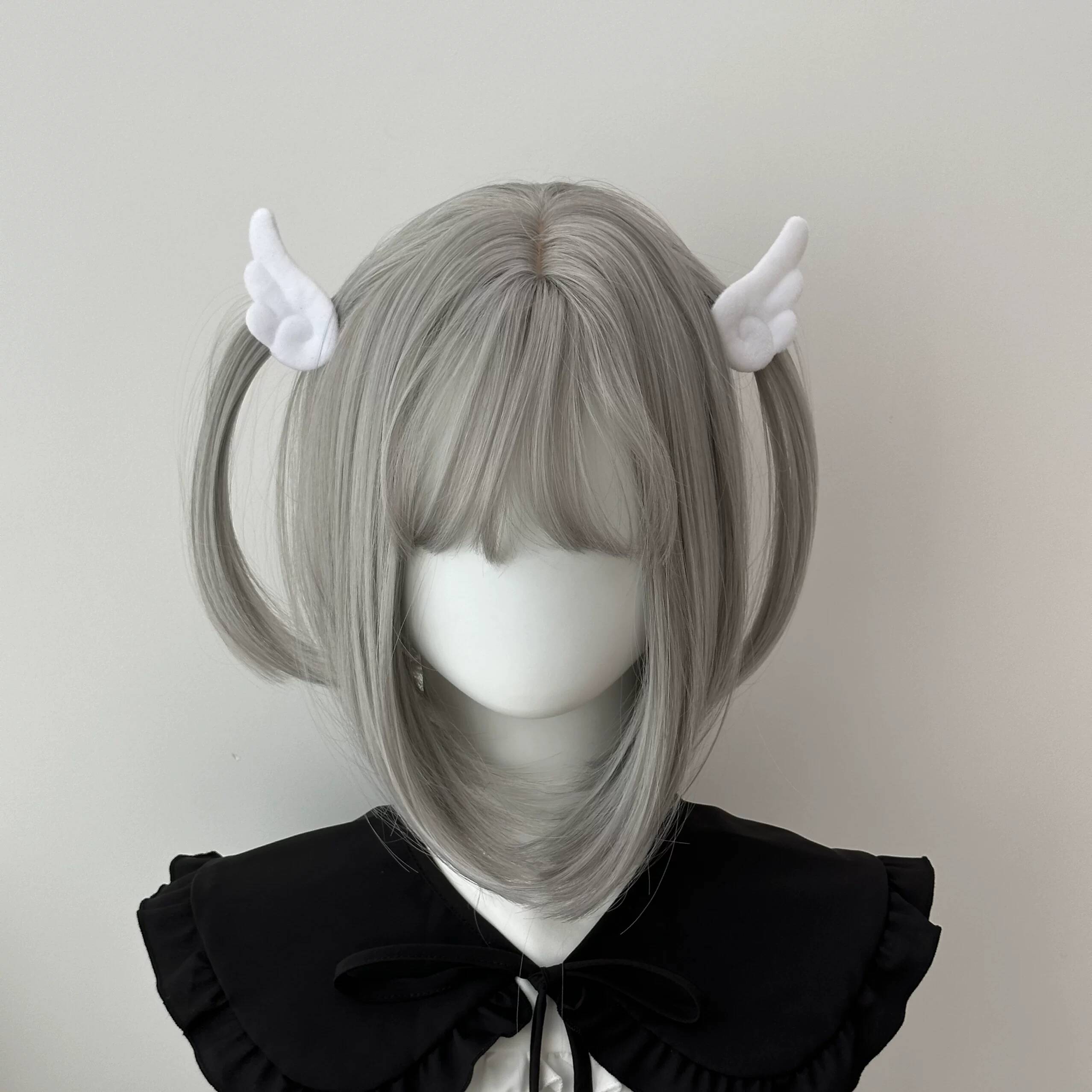 Hair Clips - ジライケイ2Dウィングヘアクリップキュートヤビヘアアクセサリーサブカルチャーぬいぐるみエンジェルウィングヘアオーナメントガールバングスクリップランドマインスタイル
