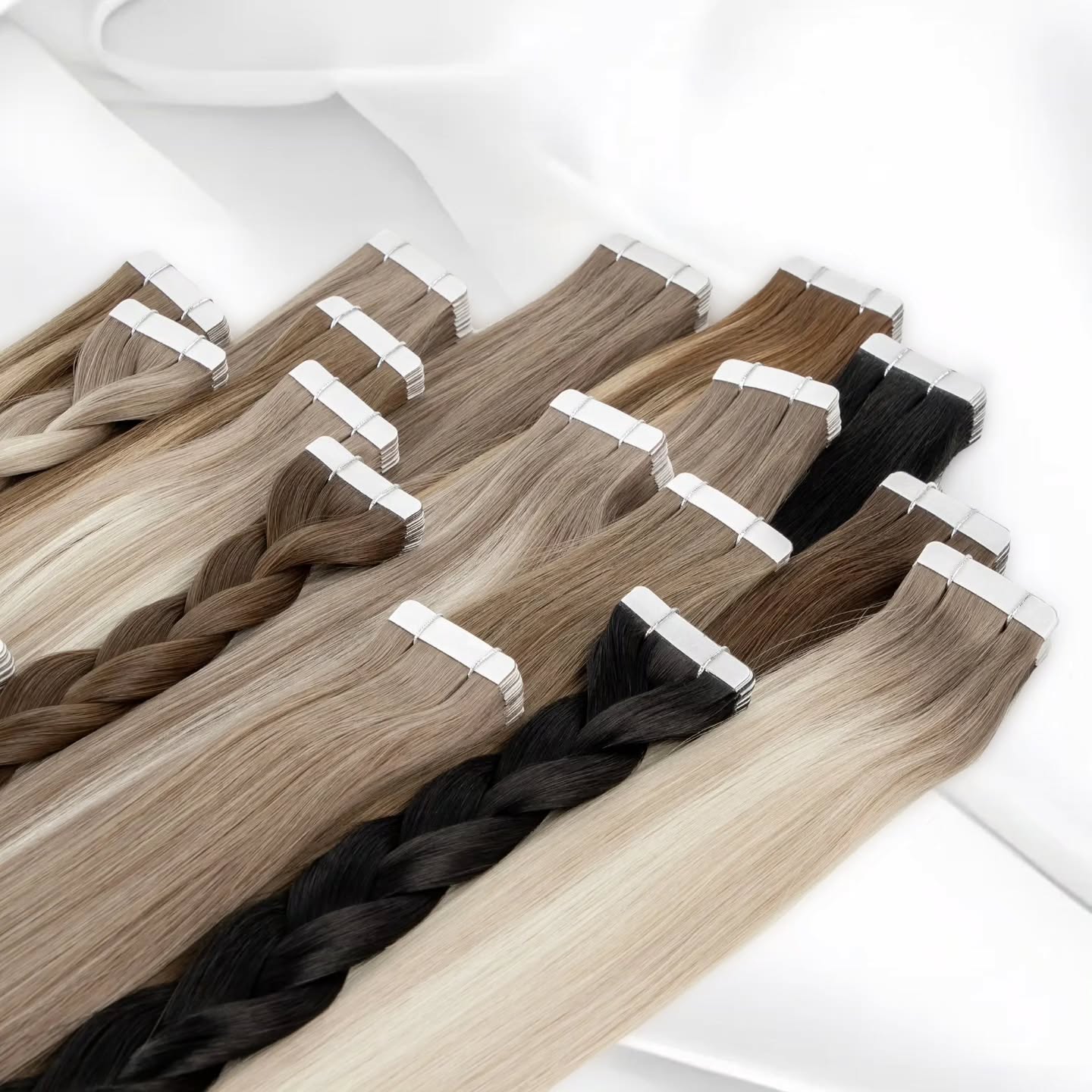 Invisible Tape In Extensions Real Hair - 100%レミー人毛ストレートテープ式ヘアエクステ スキンウェフト ベトナム産ヘアエクステ 20/40/60本入り ナチュラルカラー