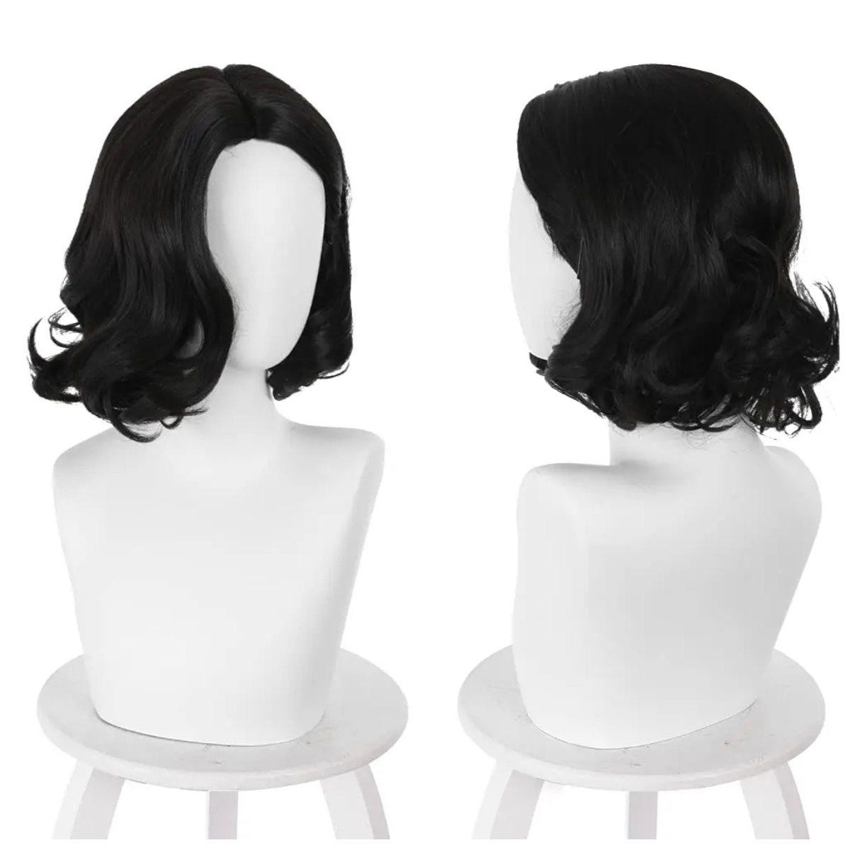Synthetic Braided Wigs For Black Women - 黒いショートボブウェーブのかかった中分けアニメパーティーハロウィンコスチュームウィッグ 悪のアルチナ レディ・ディミトレスク コスプレ用合成ウィッグ