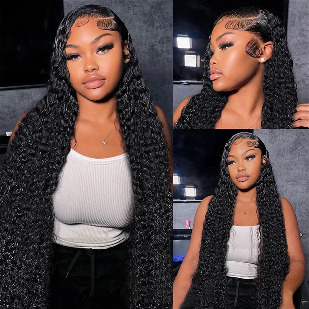 自然な黒髪のウィッグ。13x6 HDレースフロントウィッグ。 - Lace Front Wigs のレビューと価格