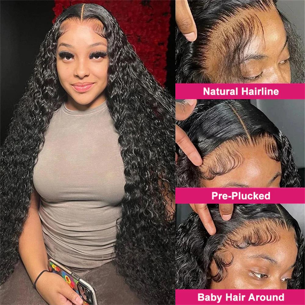 自然な黒髪のウィッグ。13x6 HDレースフロントウィッグ。 - Lace Front Wigs のレビューと価格