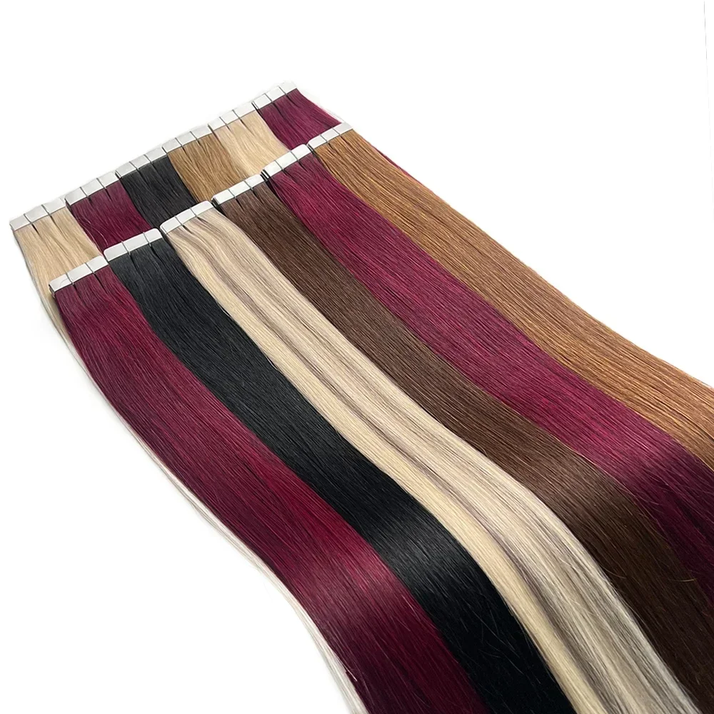 テープ式100%本物レミー人毛ブラジル産人毛ストレートエクス - Invisible Tape In Extensions Real Hair のレビューと価格