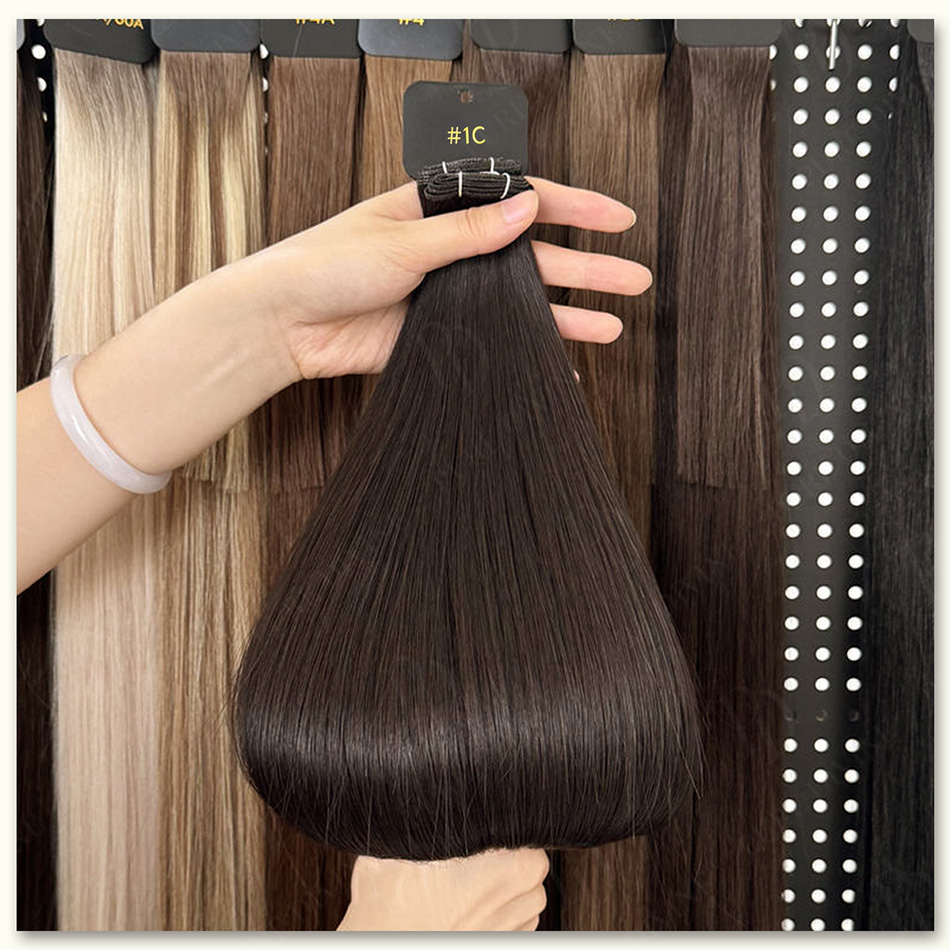 発送準備完了 Genius Weft ストレートナチュラル人 - Invisible Tape In Extensions Real Hair のレビューと価格