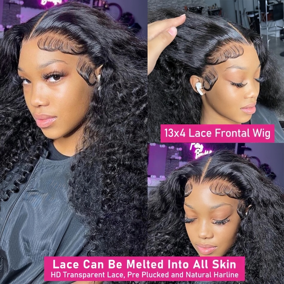 200密度、40インチのディープウェーブ、13x6のブラジリ - Lace Front Wigs のレビューと価格