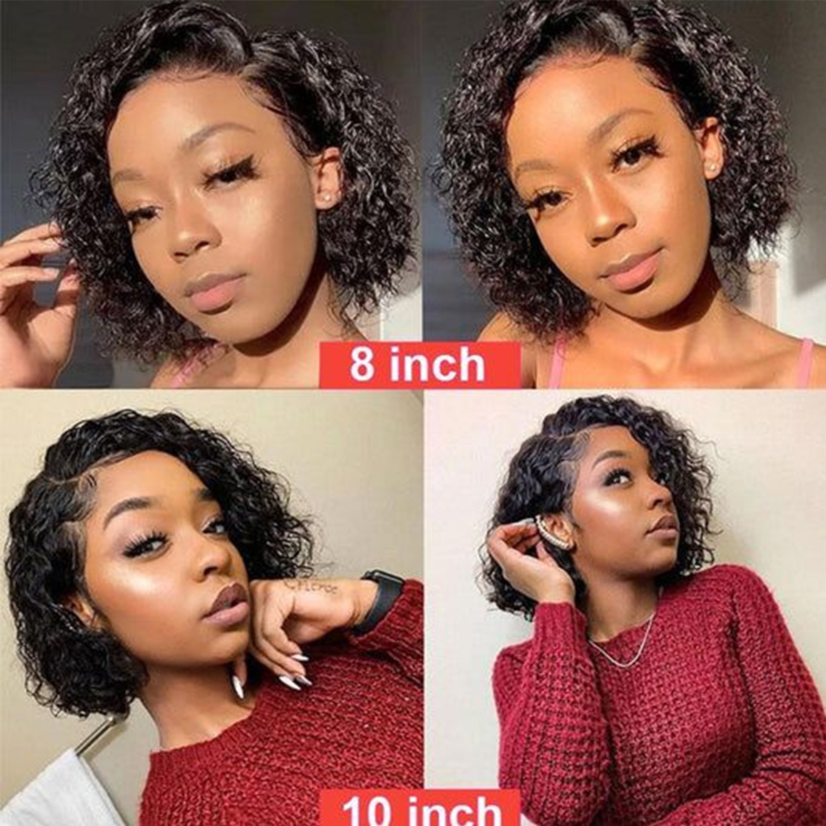 ディープウェーブウィッグ 人毛 180密度 プレカットレース - Glueless Wear And Go Human Hair Wig のレビューと価格