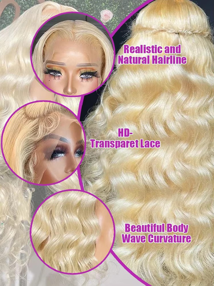 密度220% 613ハニーブロンド ボディウェーブ レースフ - 613 Blonde Body Wave Lace Front Wig のレビューと価格