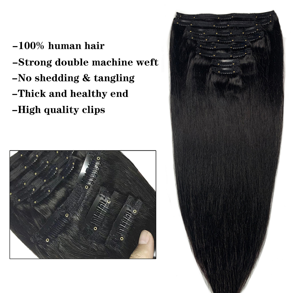 クリップ式のつけ毛、ストレート、本物の人毛を使用、ブラジル産 - Invisible Tape In Extensions Real Hair のレビューと価格