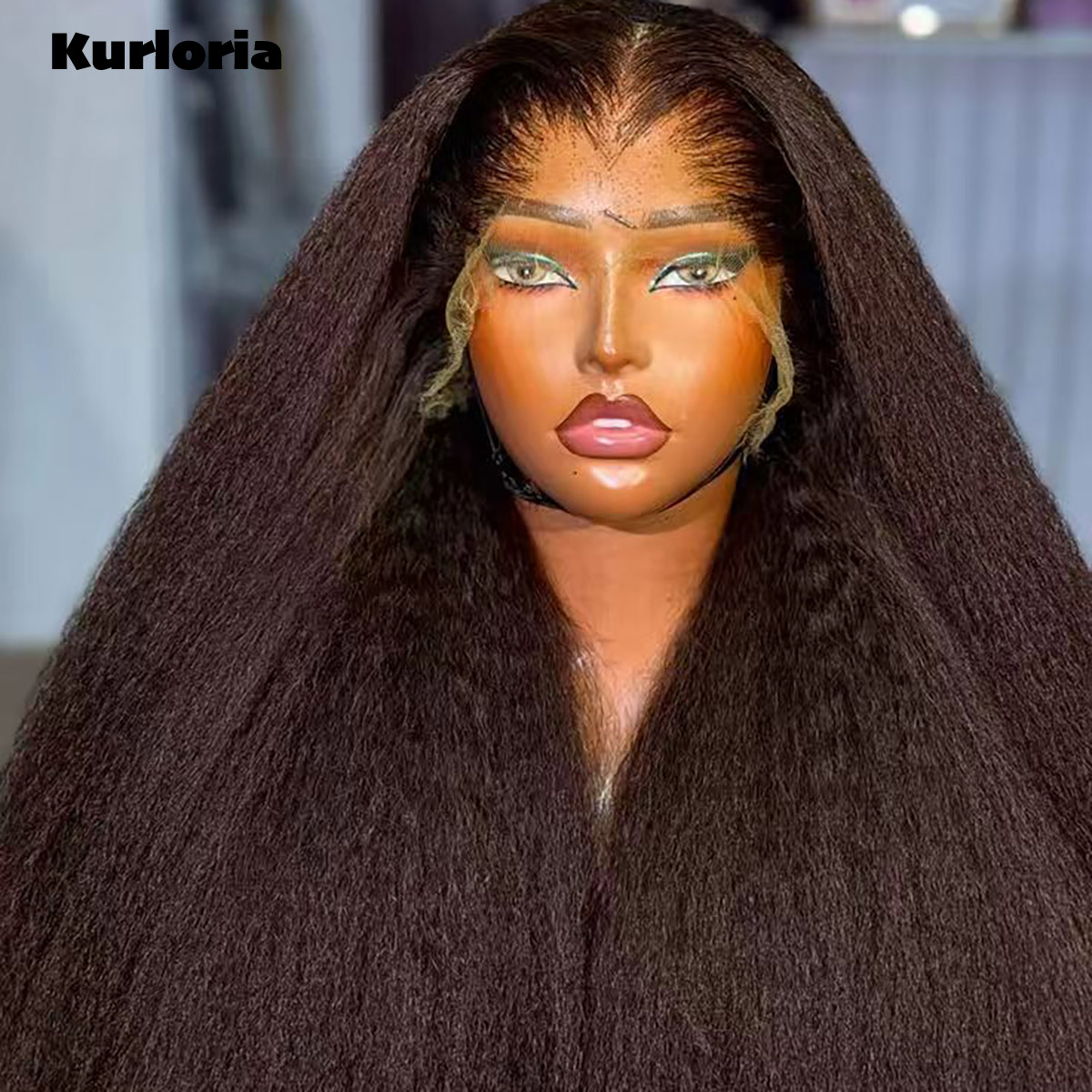 ナチュラルブラック、密度400、縮れ毛のようなストレートヘア - Glueless Wear And Go Human Hair Wig のレビューと価格